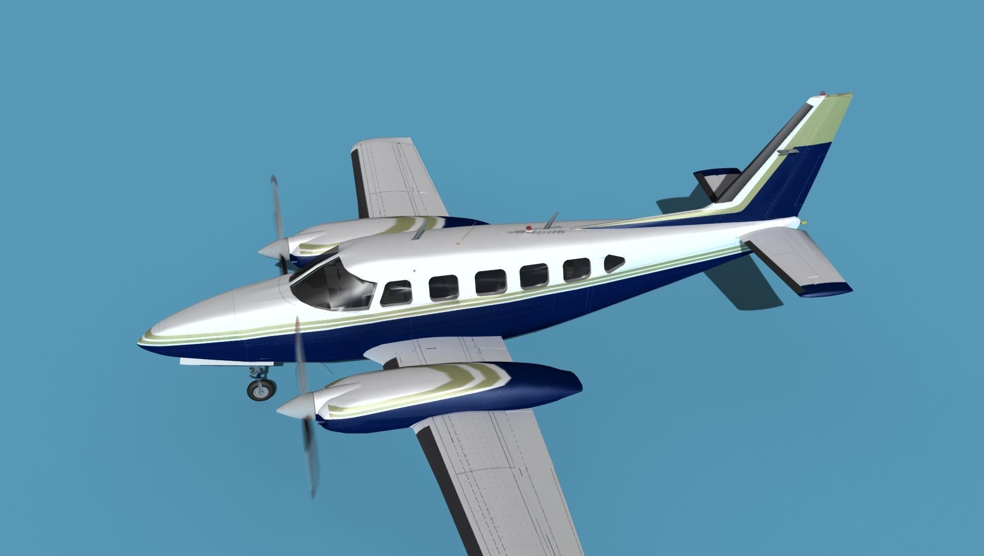 Piper PA-31-350 Navajo Chieftain 3D model_9