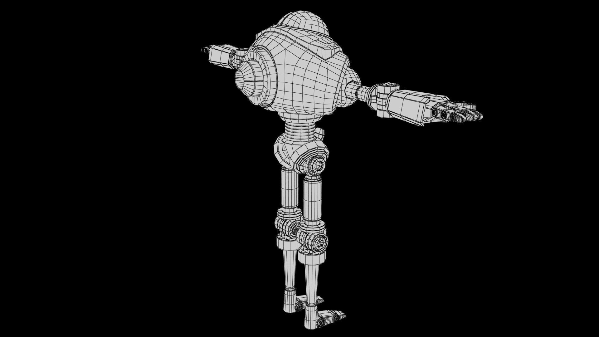 Cartoon Robot 2 Low-poly 3D model_31