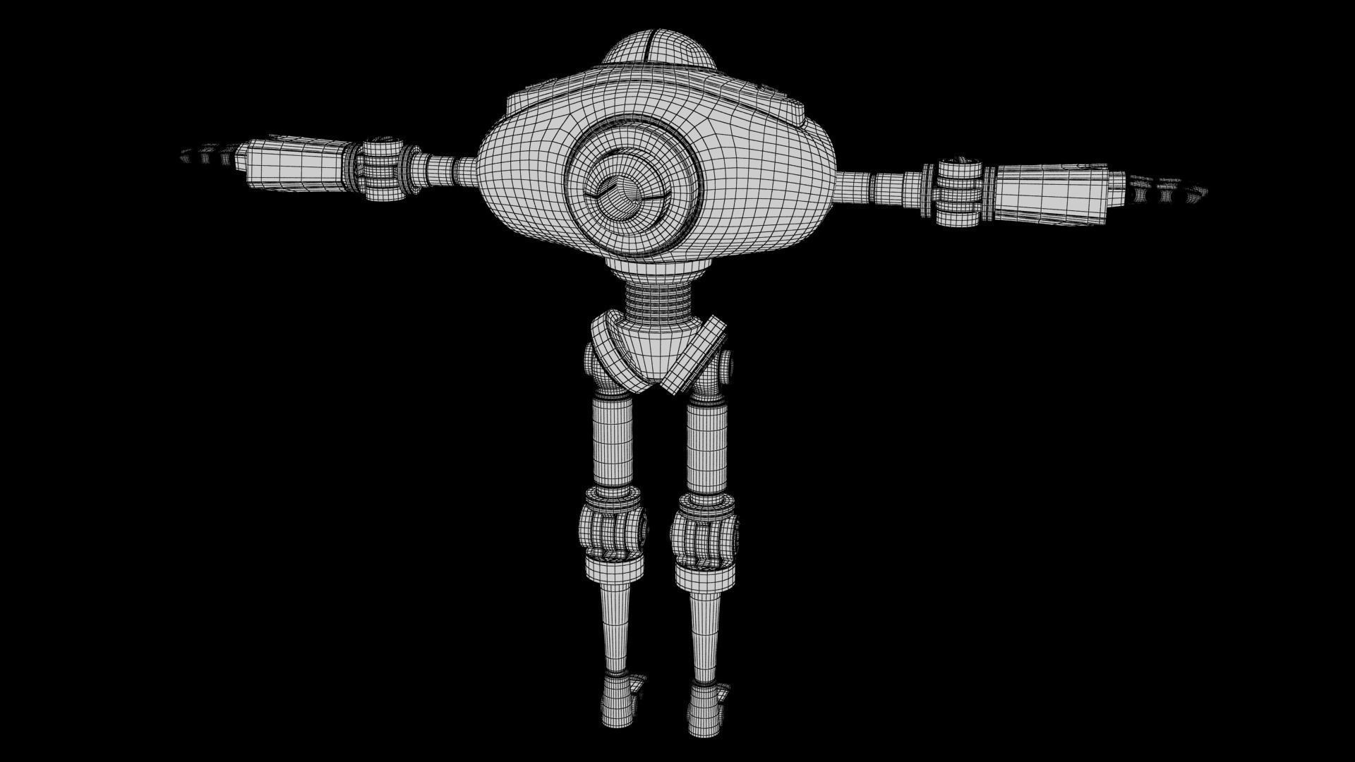 Cartoon Robot 2 Low-poly 3D model_21