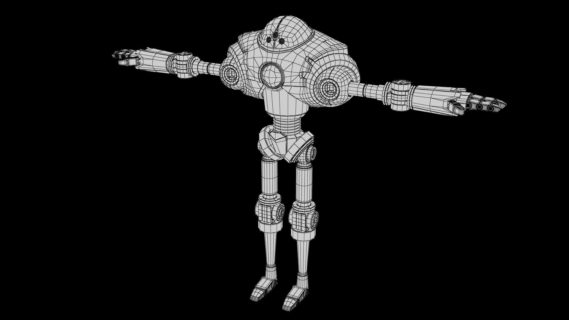 Cartoon Robot 2 Low-poly 3D model_30