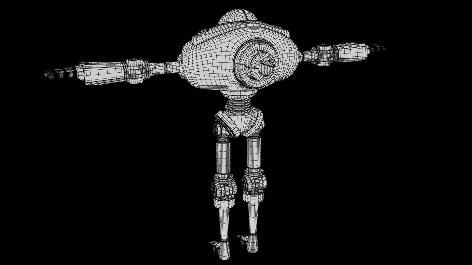 Cartoon Robot 2 Low-poly 3D model_22