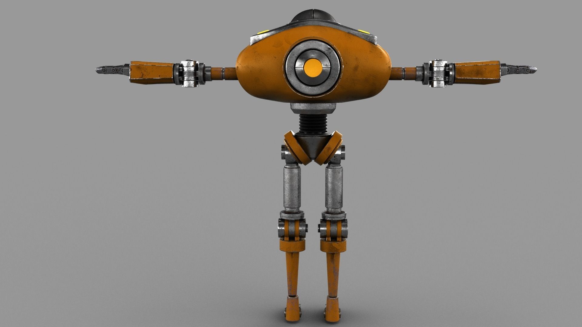 Cartoon Robot 2 Low-poly 3D model_5