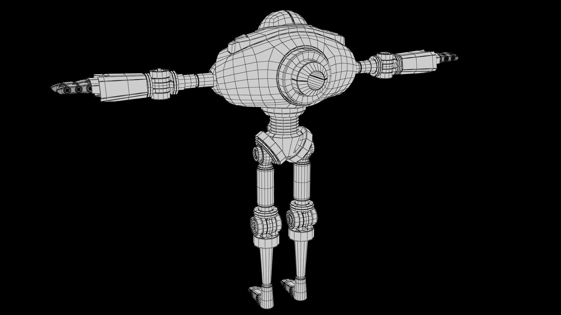 Cartoon Robot 2 Low-poly 3D model_34