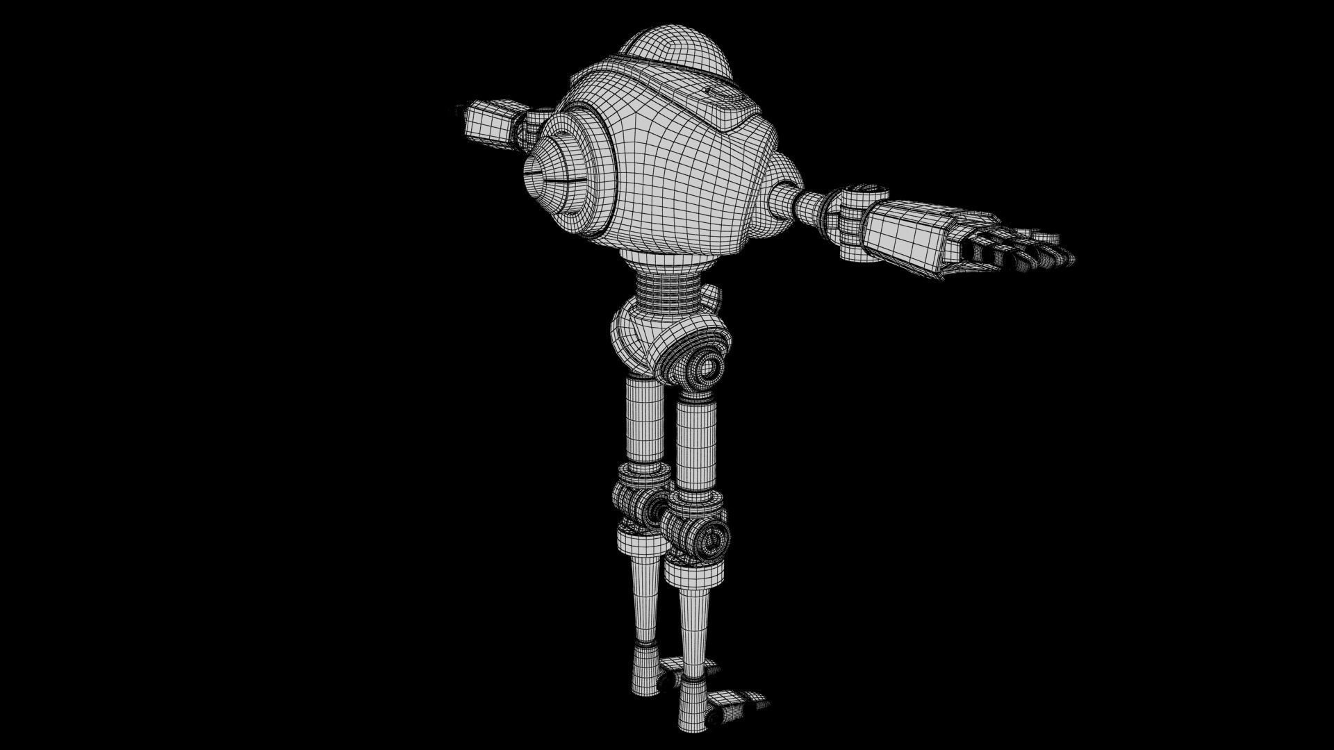 Cartoon Robot 2 Low-poly 3D model_20
