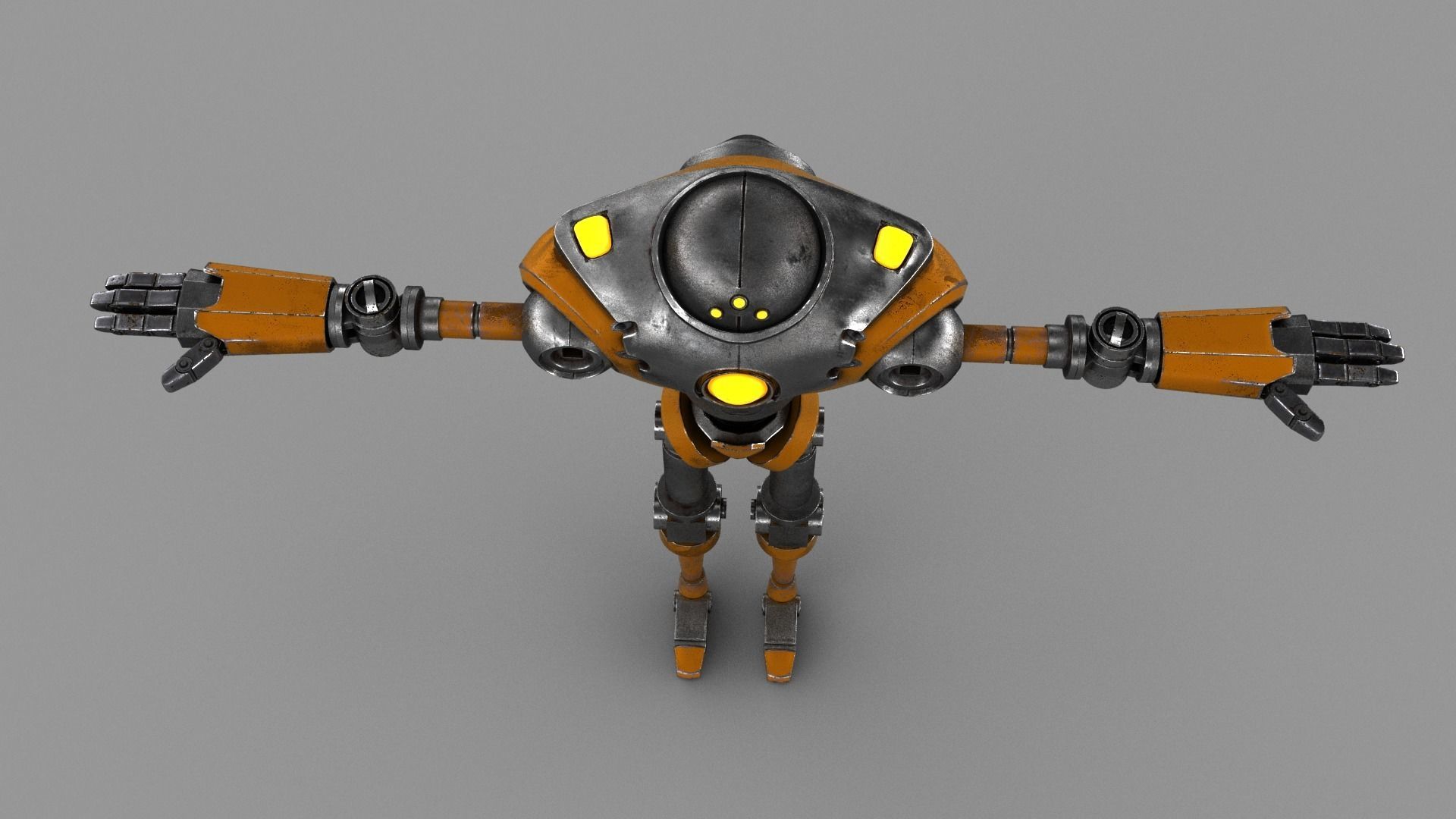 Cartoon Robot 2 Low-poly 3D model_16