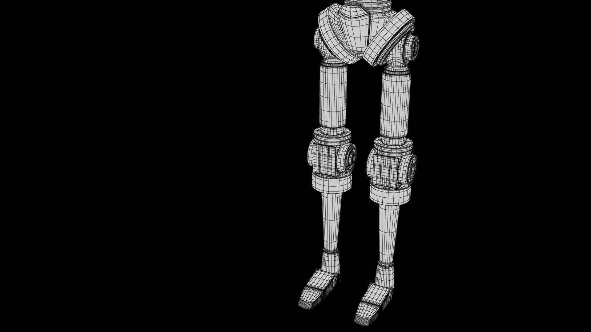 Cartoon Robot 2 Low-poly 3D model_37