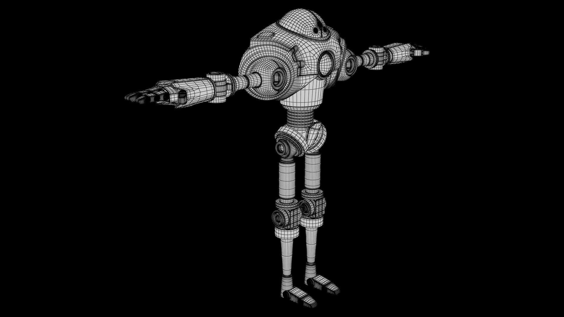 Cartoon Robot 2 Low-poly 3D model_19