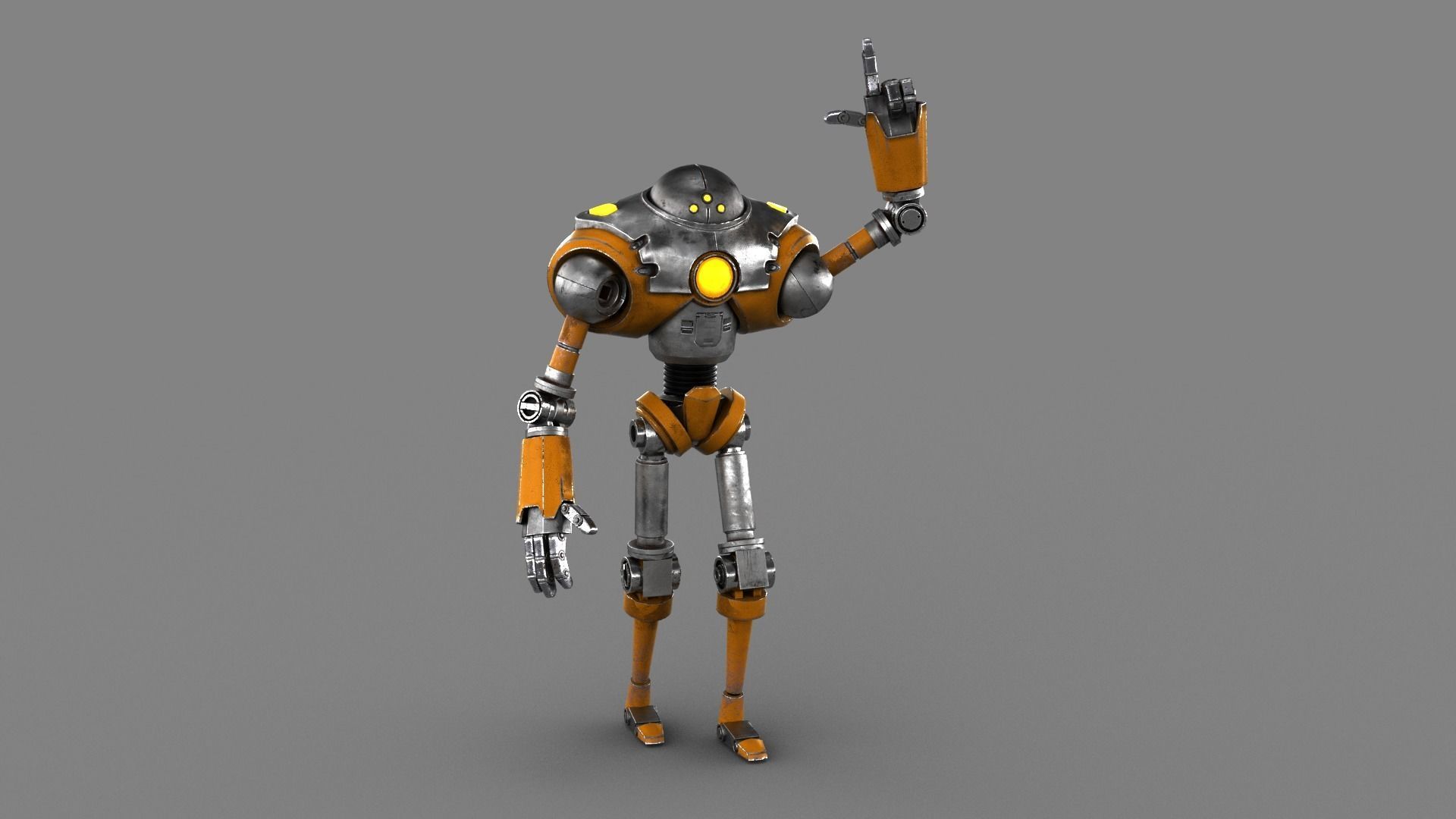 Cartoon Robot 2 Low-poly 3D model_2