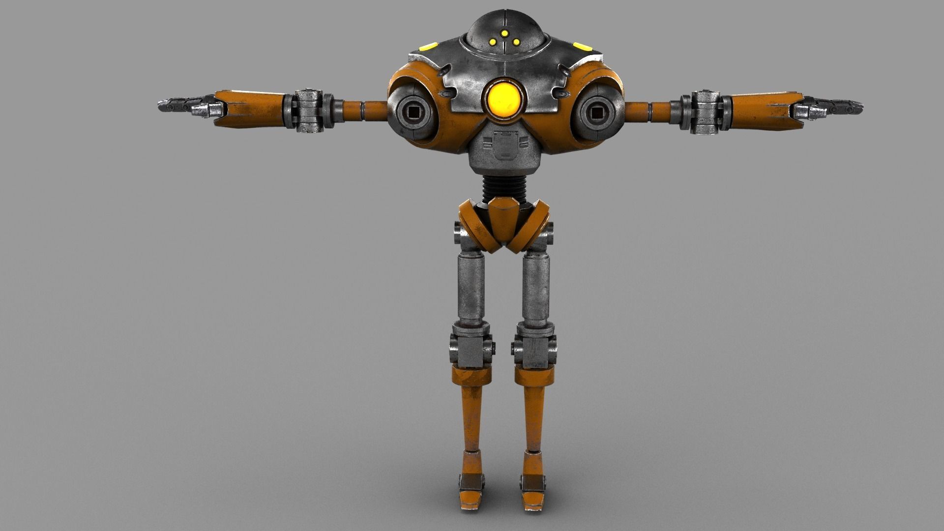 Cartoon Robot 2 Low-poly 3D model_11