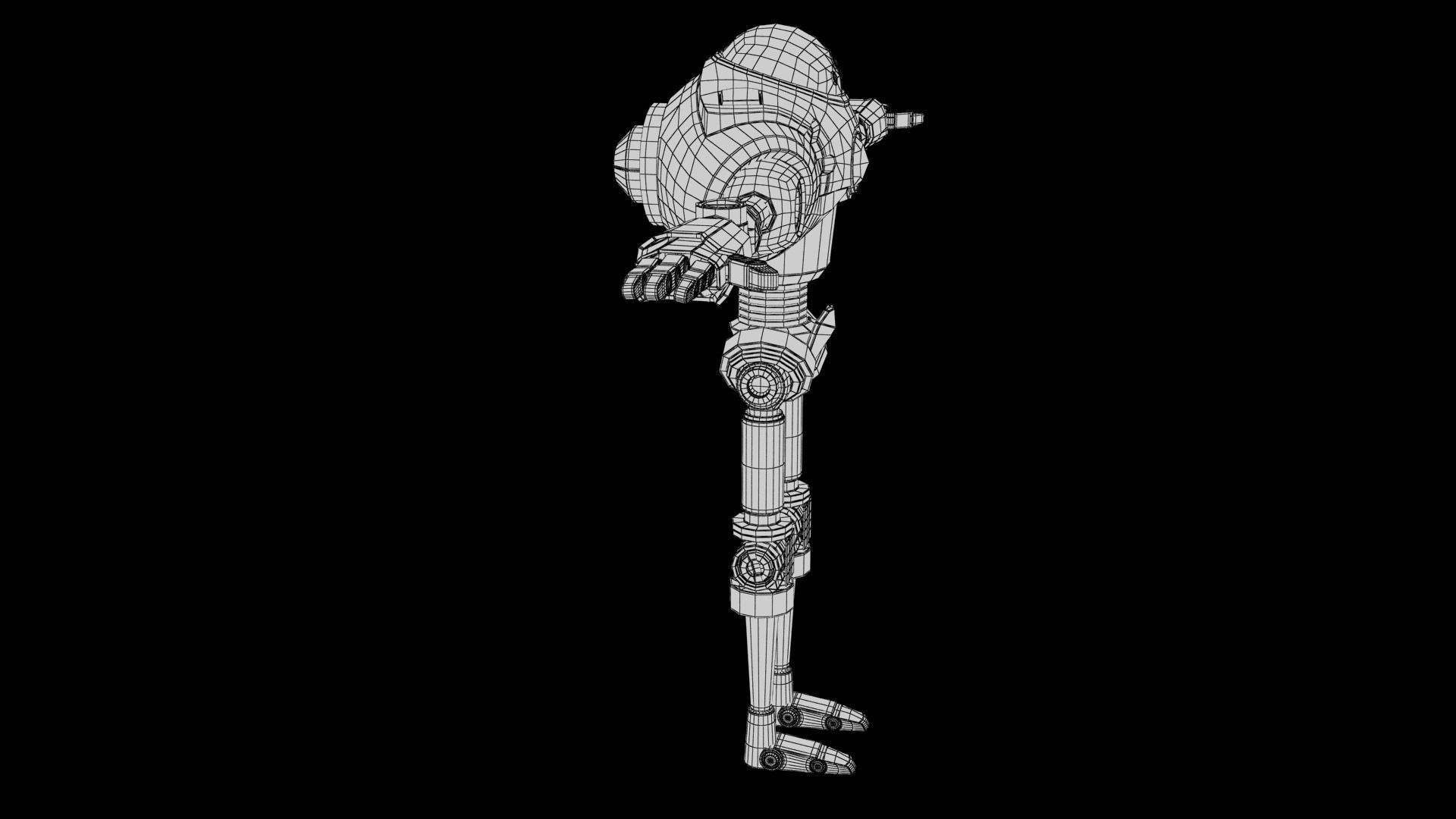 Cartoon Robot 2 Low-poly 3D model_29