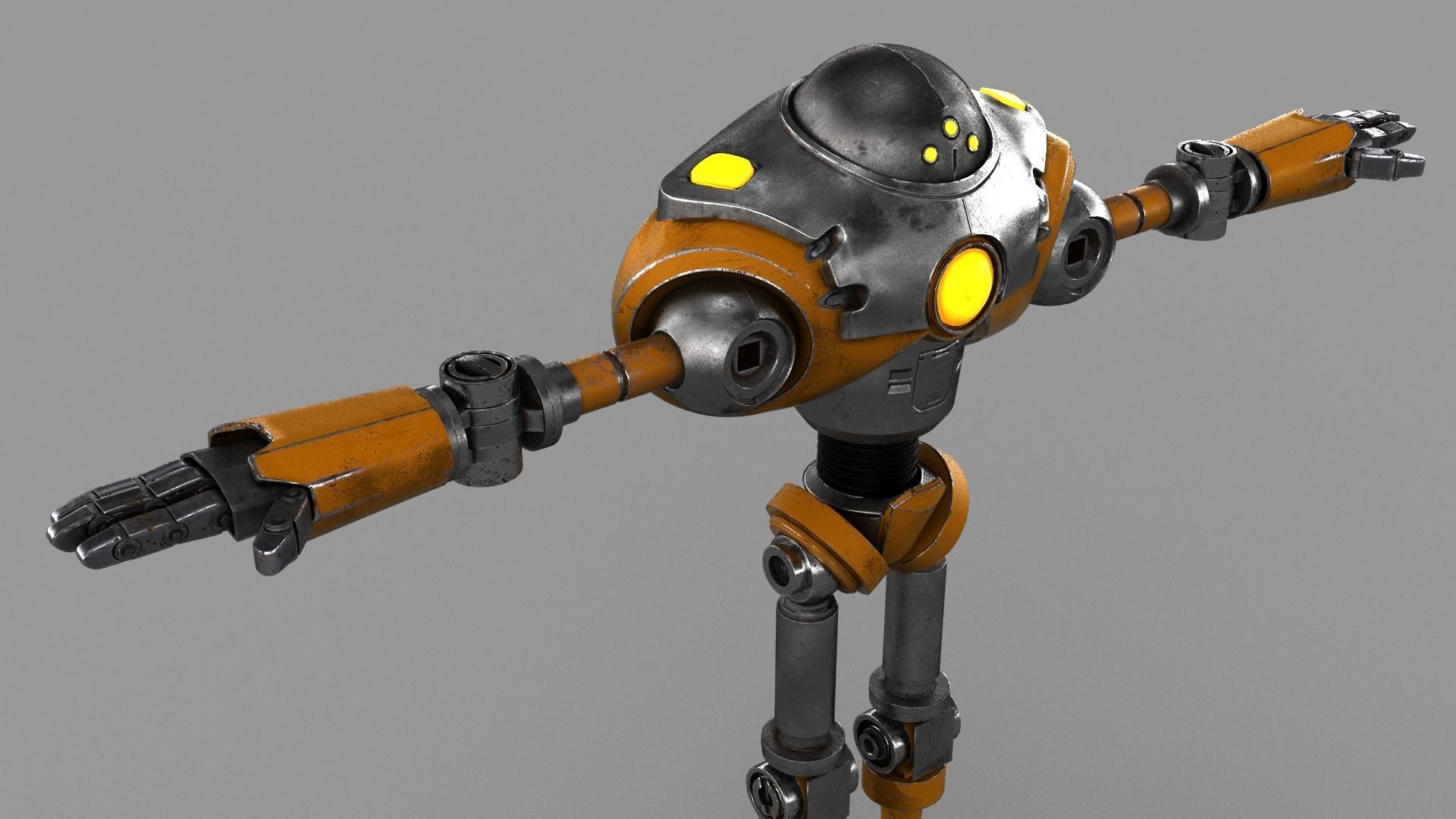 Cartoon Robot 2 Low-poly 3D model_15