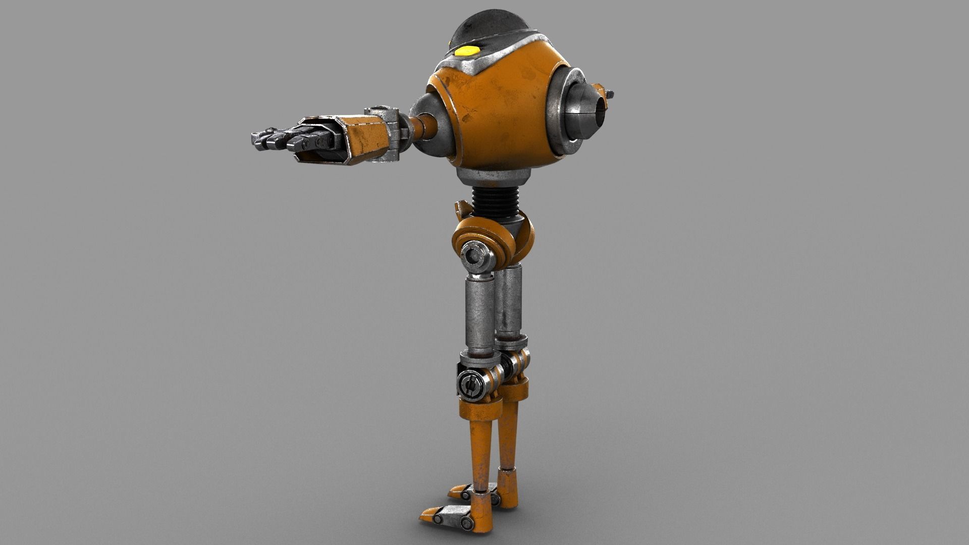 Cartoon Robot 2 Low-poly 3D model_6
