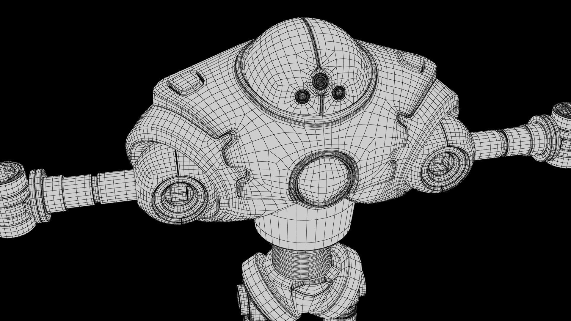 Cartoon Robot 2 Low-poly 3D model_42