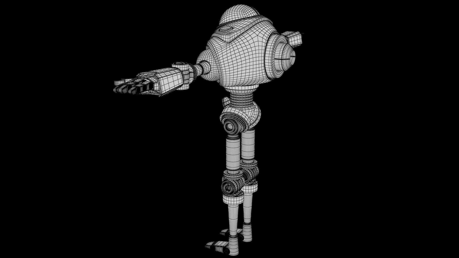 Cartoon Robot 2 Low-poly 3D model_24