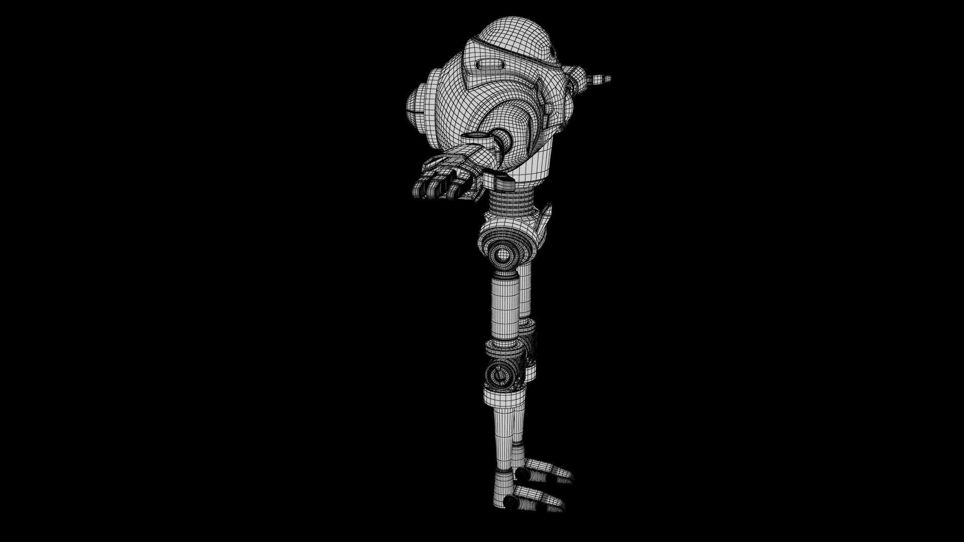 Cartoon Robot 2 Low-poly 3D model_18