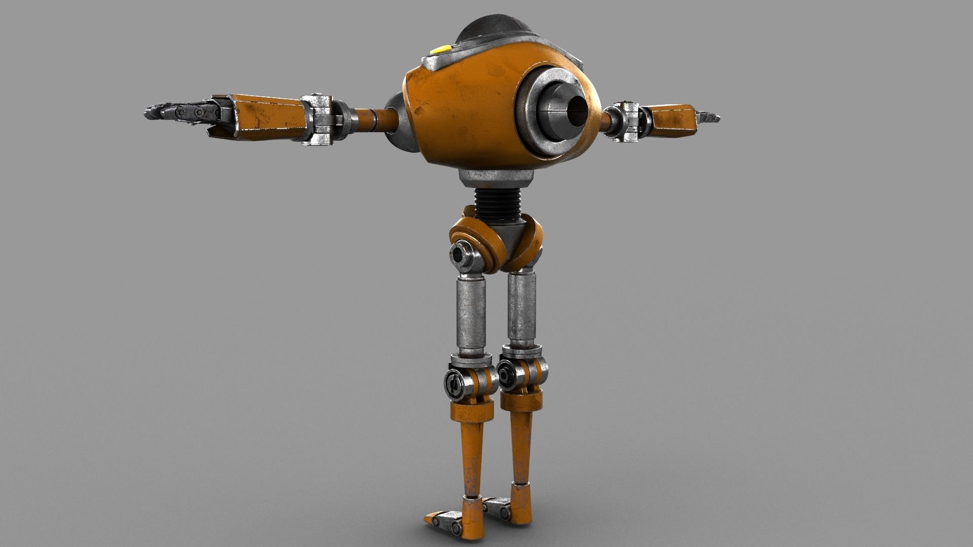 Cartoon Robot 2 Low-poly 3D model_4