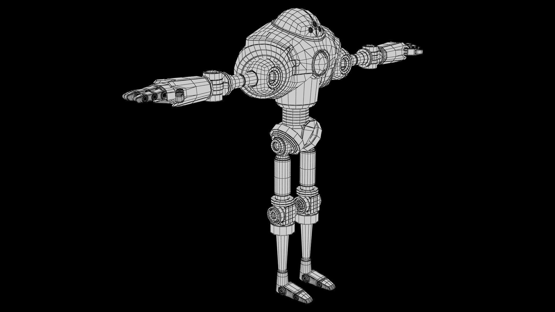 Cartoon Robot 2 Low-poly 3D model_36