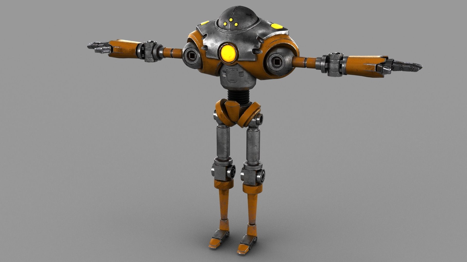 Cartoon Robot 2 Low-poly 3D model_13
