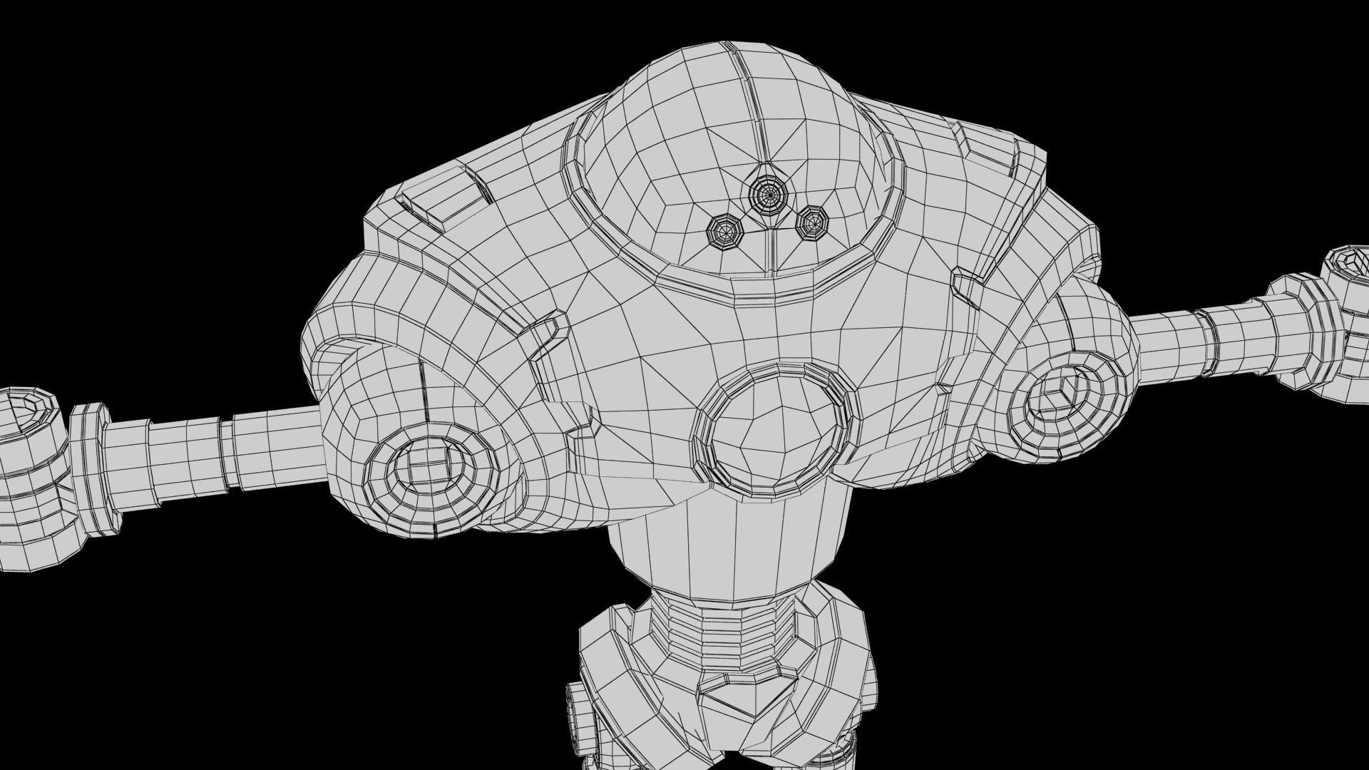 Cartoon Robot 2 Low-poly 3D model_38