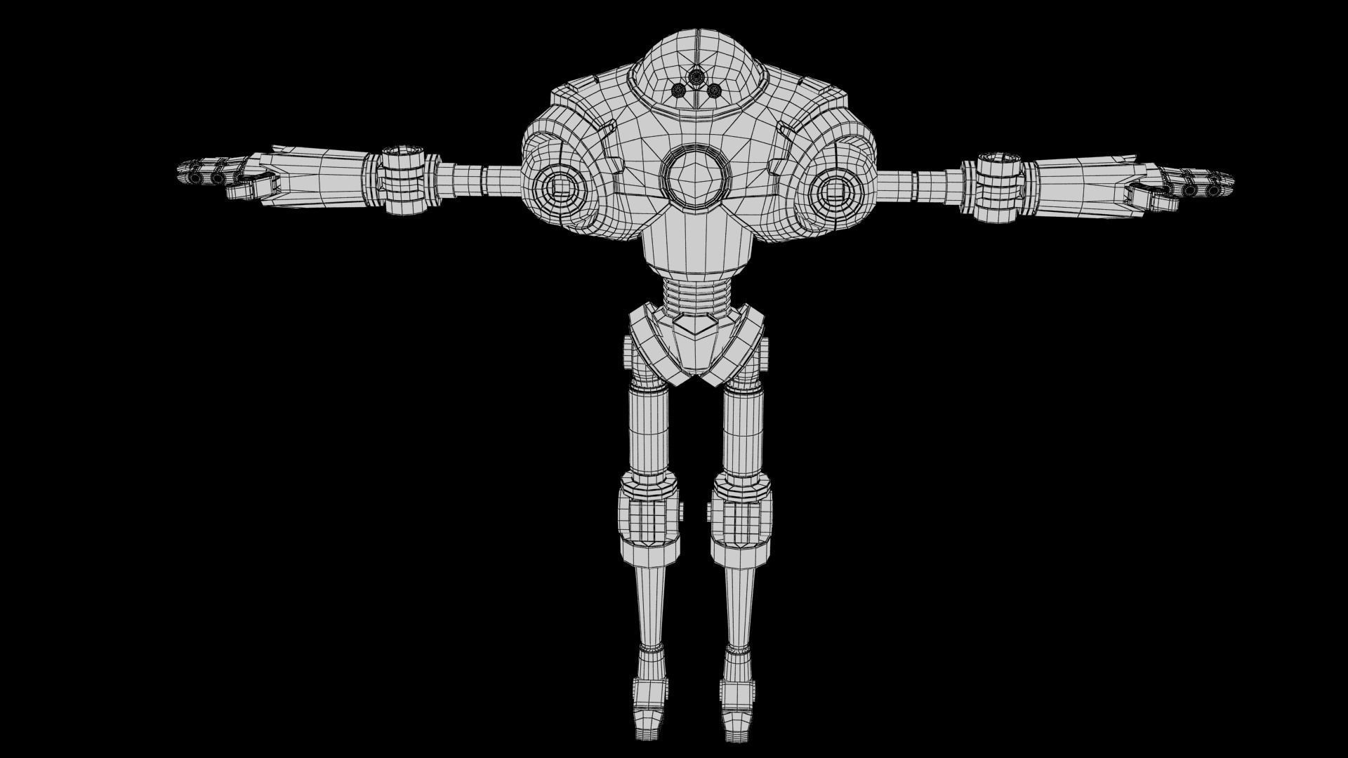 Cartoon Robot 2 Low-poly 3D model_27