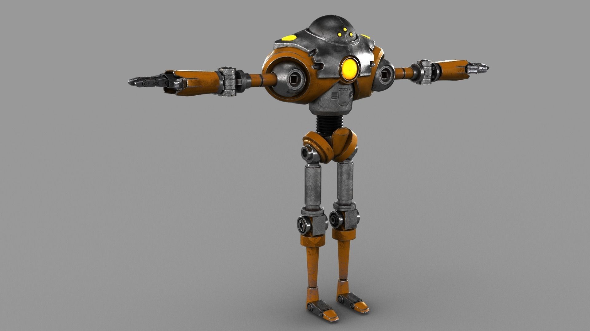 Cartoon Robot 2 Low-poly 3D model_9