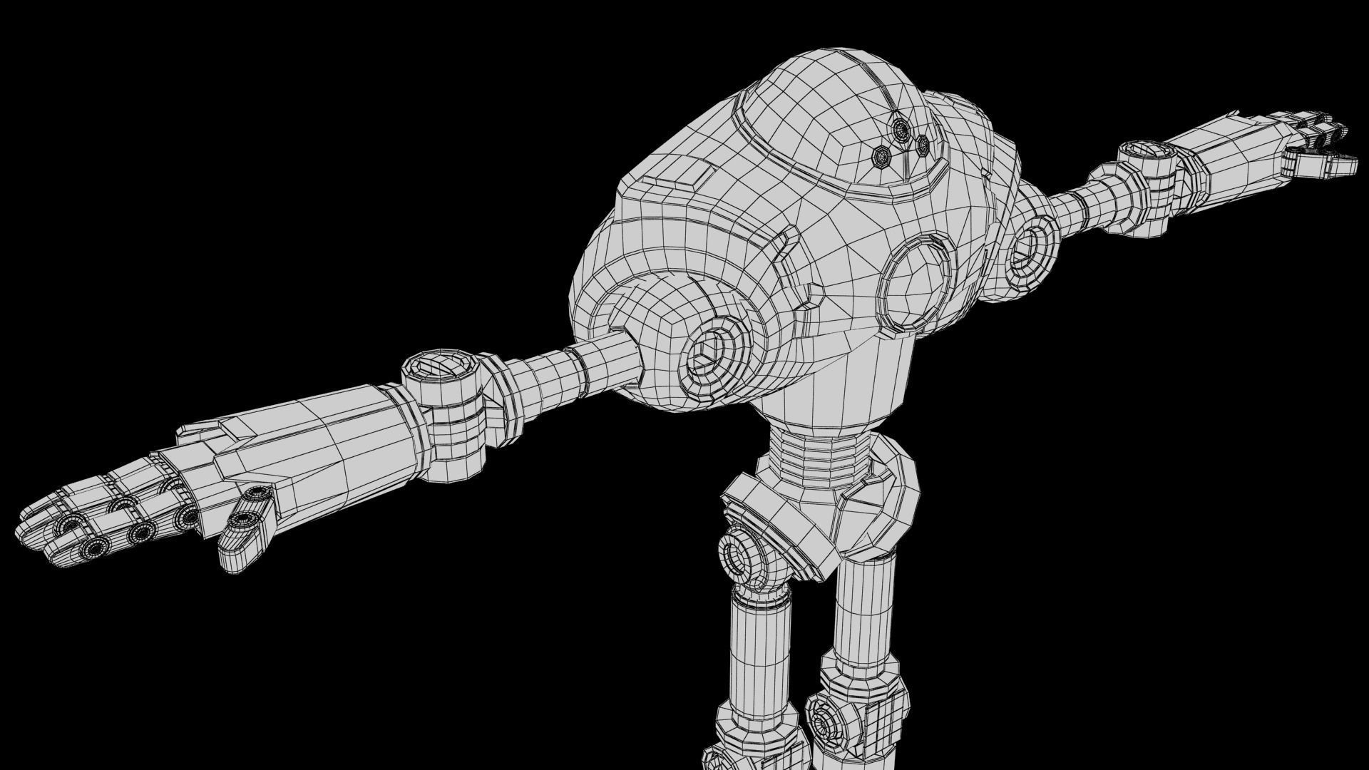 Cartoon Robot 2 Low-poly 3D model_23