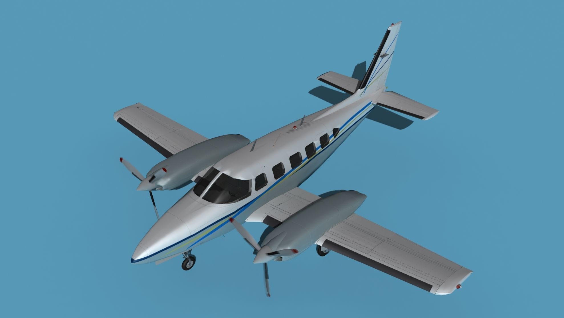 Piper PA-31-350 Navajo Chieftain V014 3D model_10