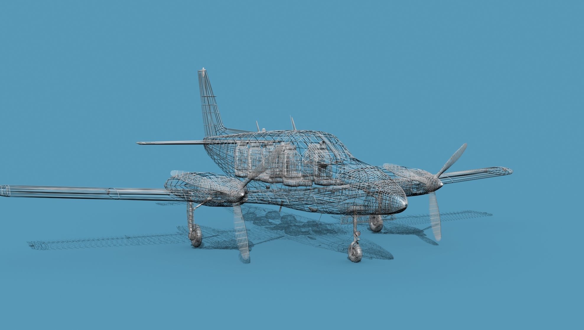 Piper PA-31-350 Navajo Chieftain V014 3D model_15