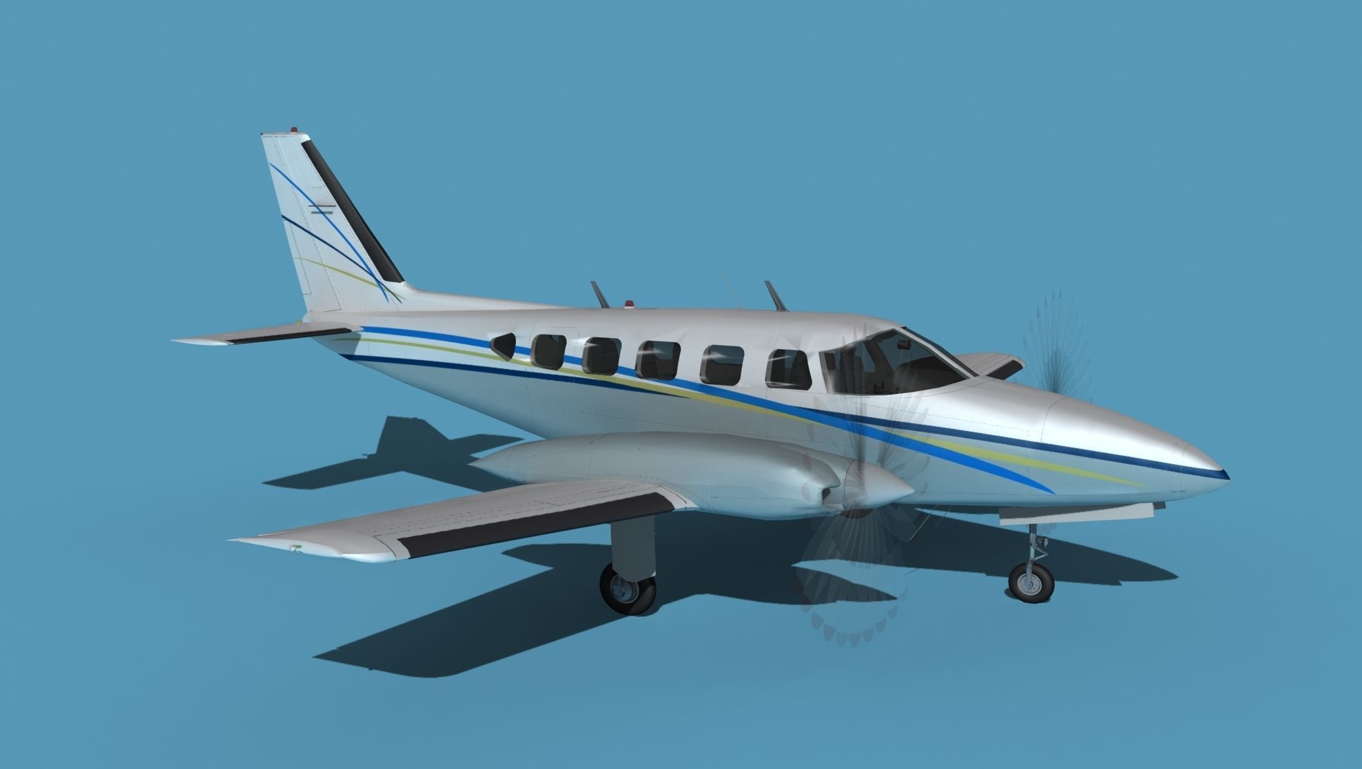 Piper PA-31-350 Navajo Chieftain V014 3D model_3