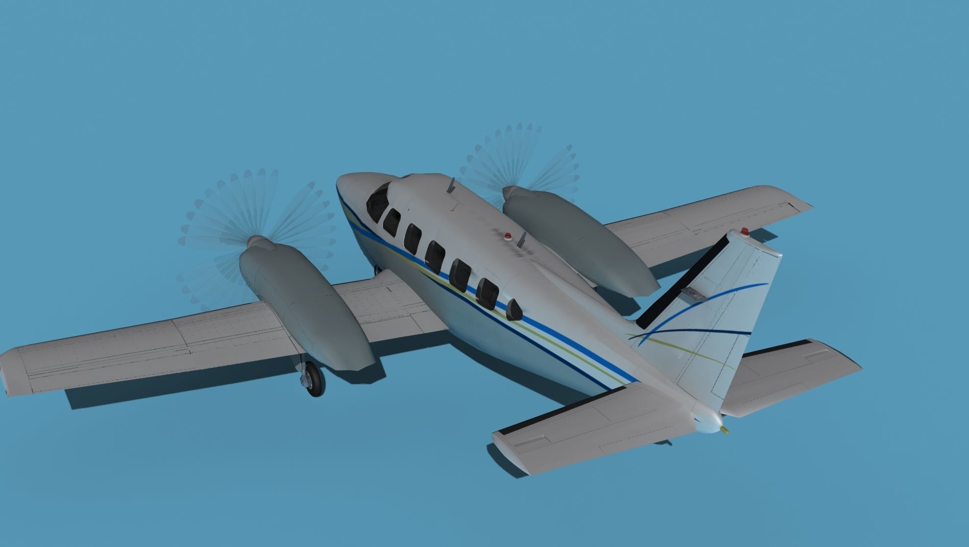 Piper PA-31-350 Navajo Chieftain V014 3D model_7