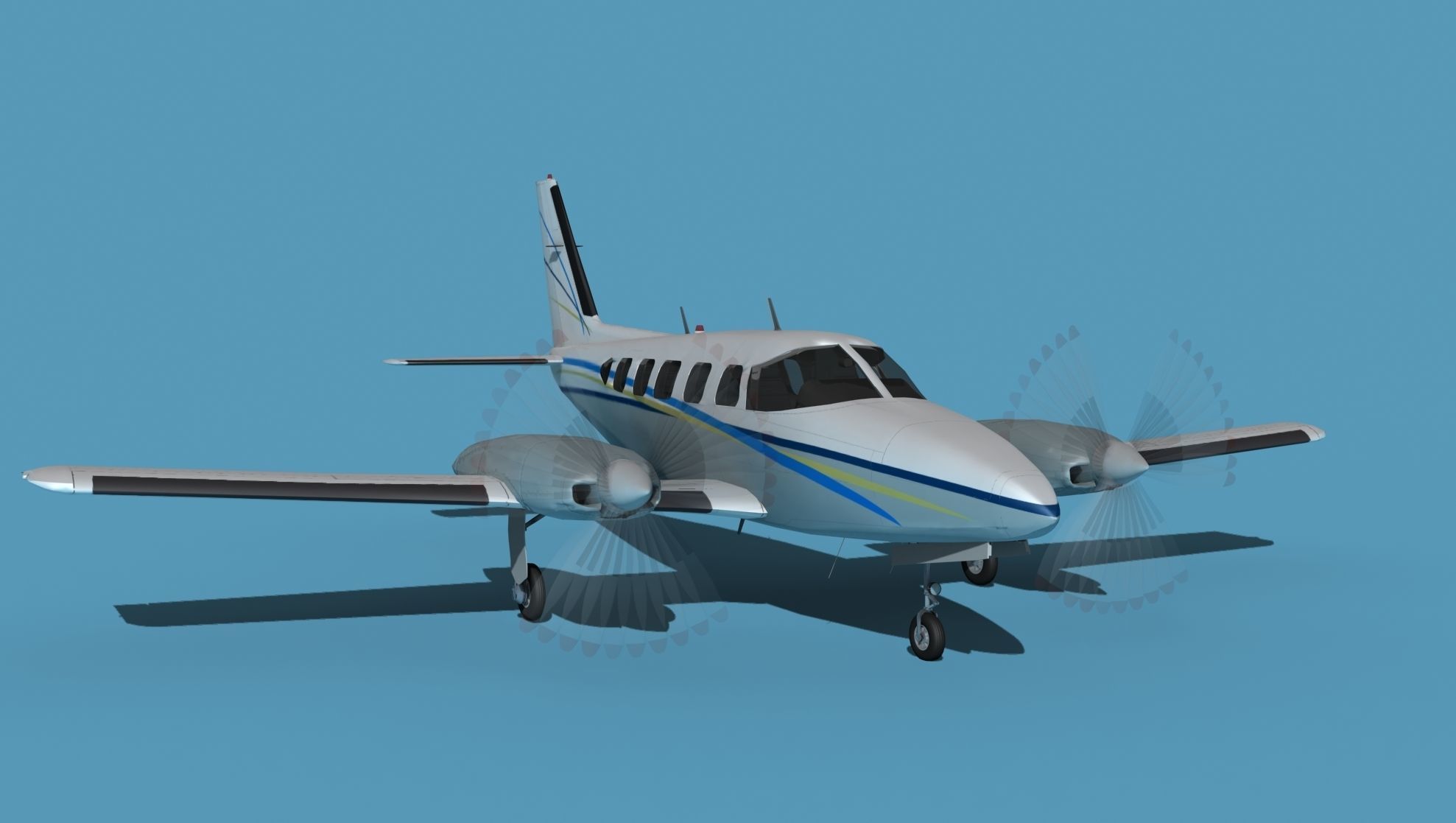 Piper PA-31-350 Navajo Chieftain V014 3D model_2