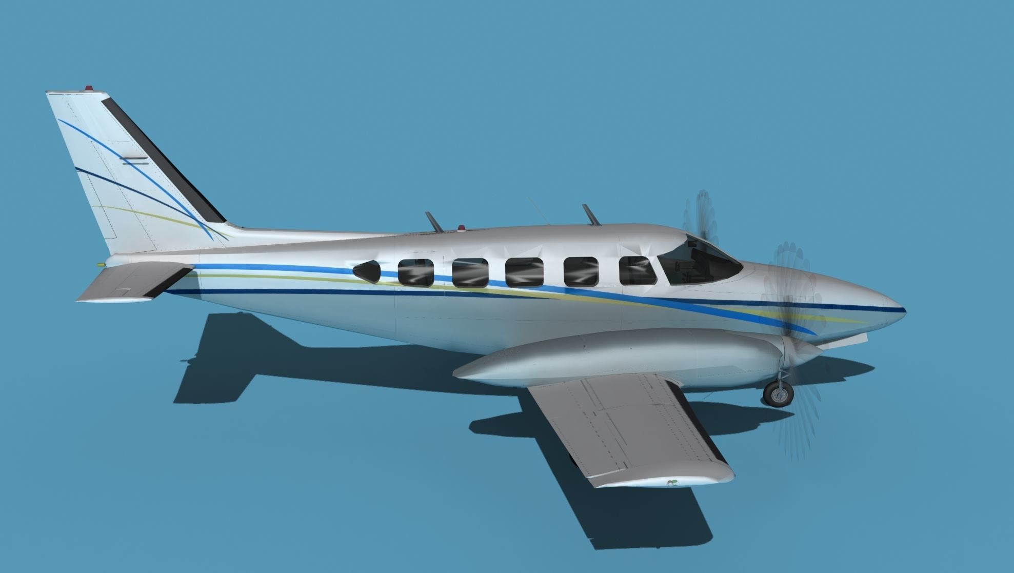Piper PA-31-350 Navajo Chieftain V014 3D model_4
