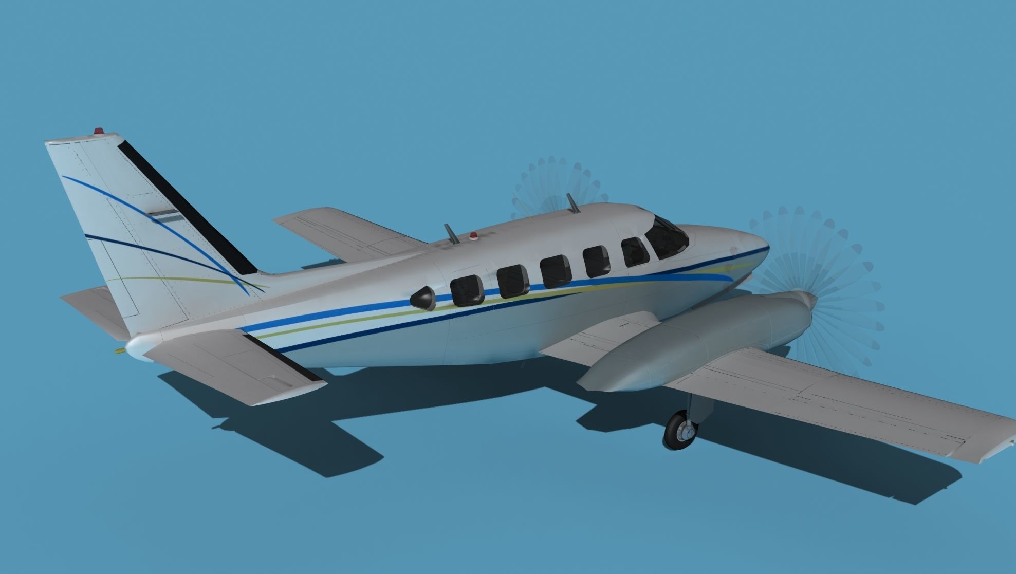 Piper PA-31-350 Navajo Chieftain V014 3D model_5