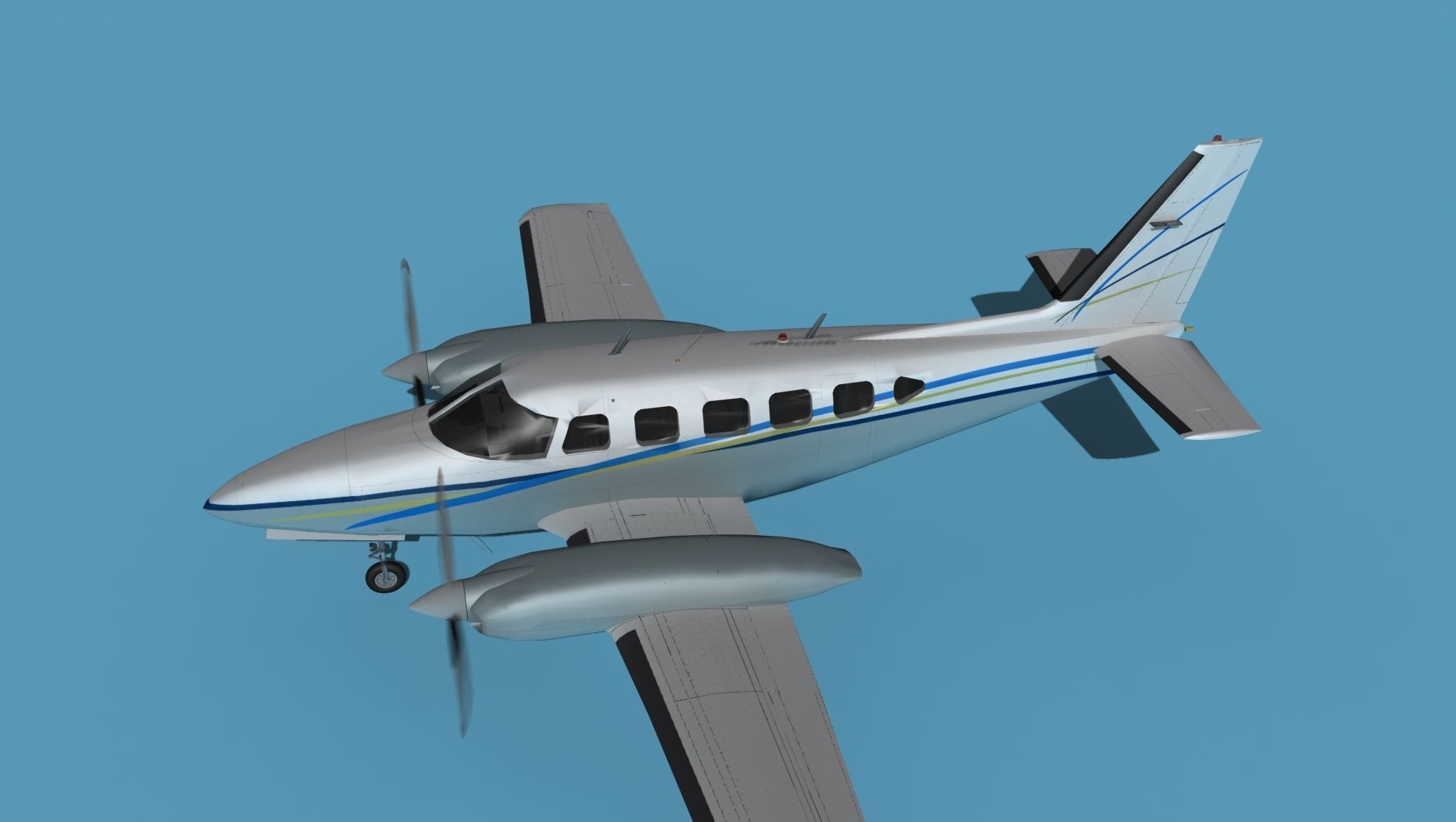 Piper PA-31-350 Navajo Chieftain V014 3D model_9