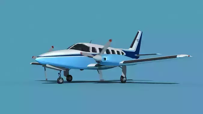 Piper PA-31-350 Navajo Chieftain V15 3D model