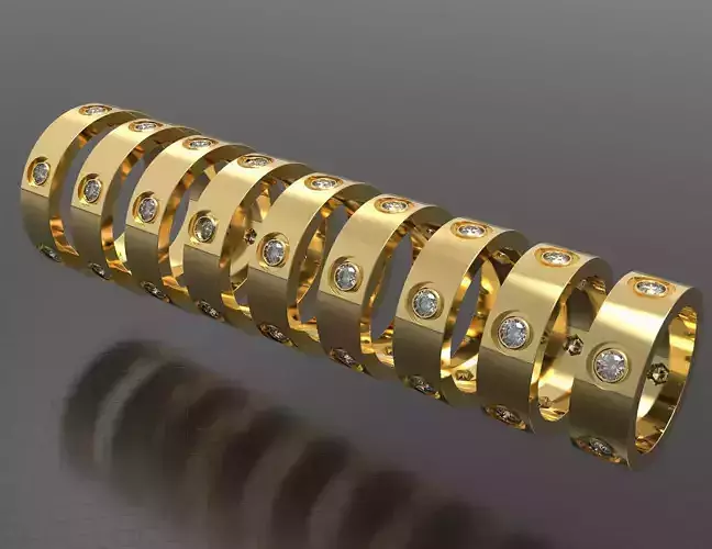 LOVE WEDDING BAND WITH 6 DIAMONDS