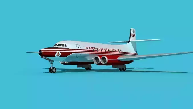 AVRO Canada C-102 Jetliner V05 3D model AVRO Canada C-102 Jetliner V05 3D model