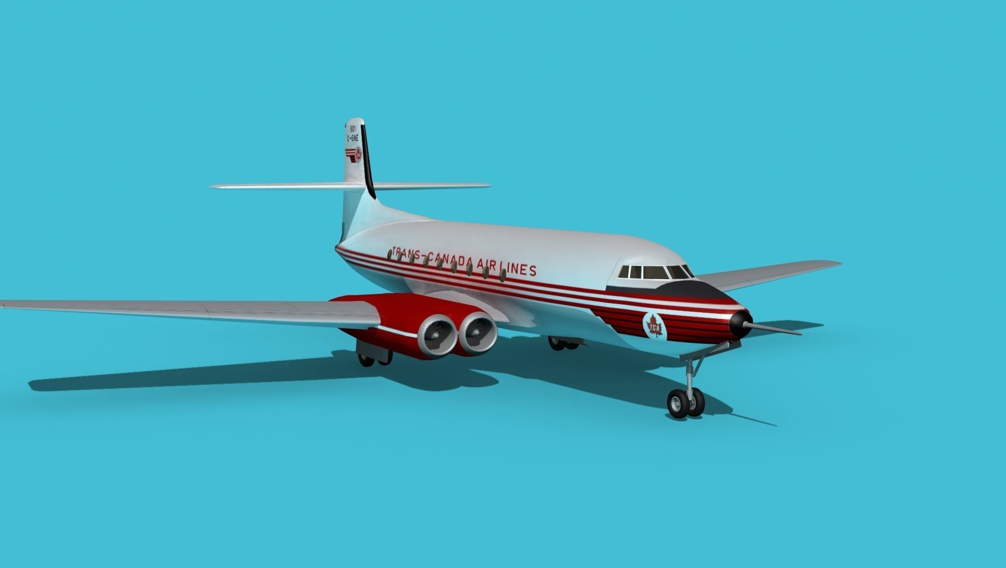 AVRO Canada C-102 Jetliner V05 3D model_2