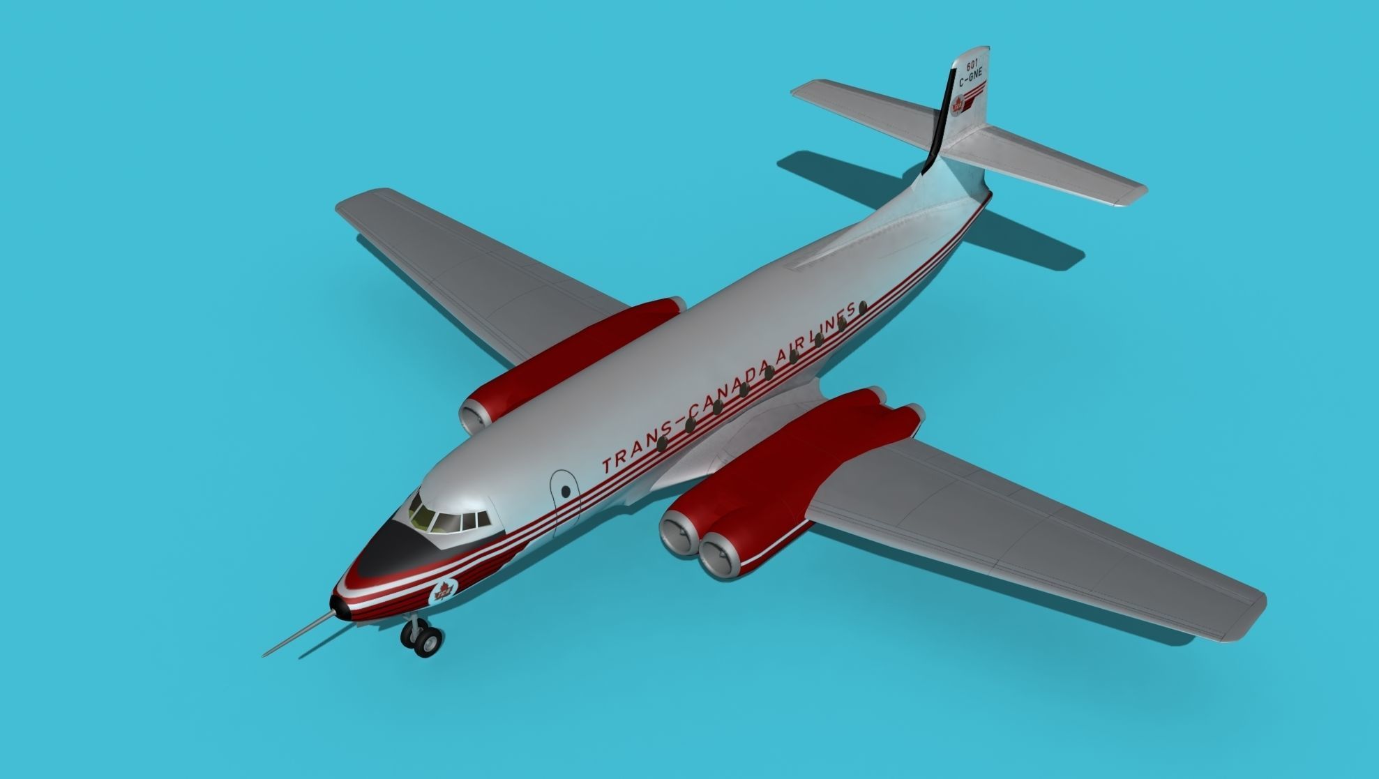 AVRO Canada C-102 Jetliner V05 3D model_10
