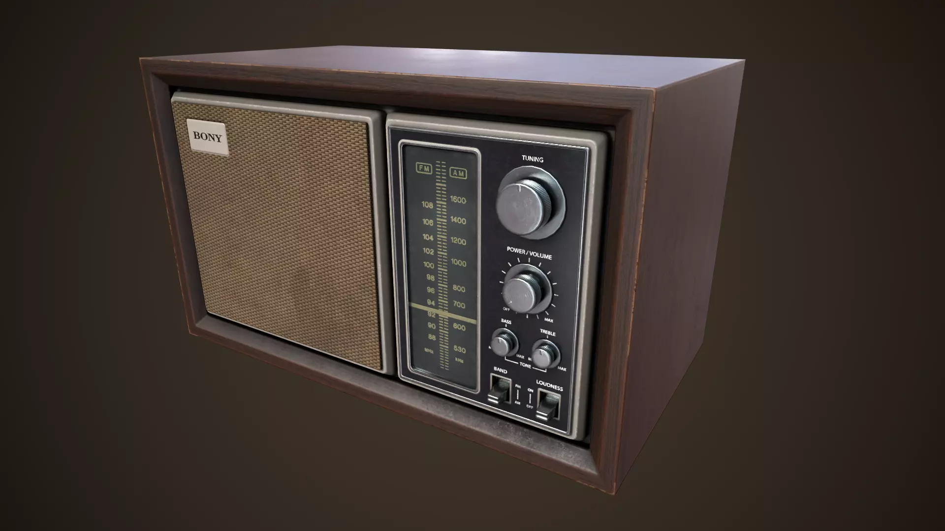 Old vintage Radio Low-poly 3D model