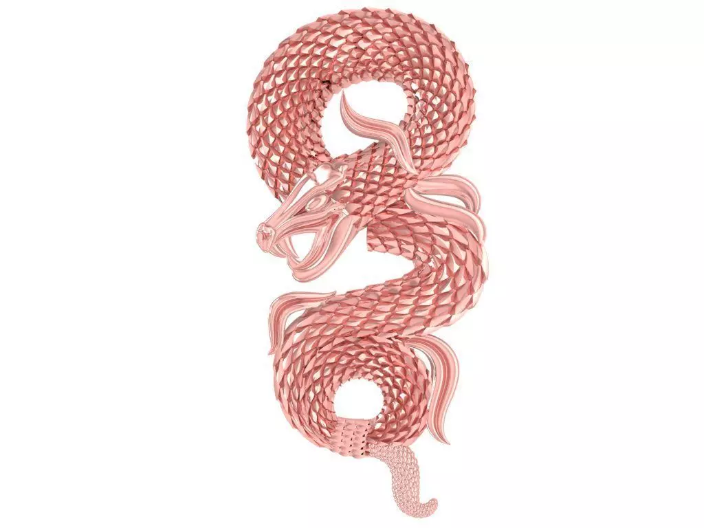 Coiled Dragon Pendant 3D Jewelry Model 2570 3D print model