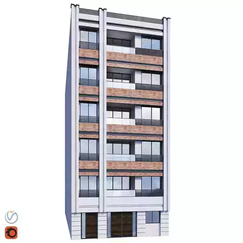 Apartment building with balconies