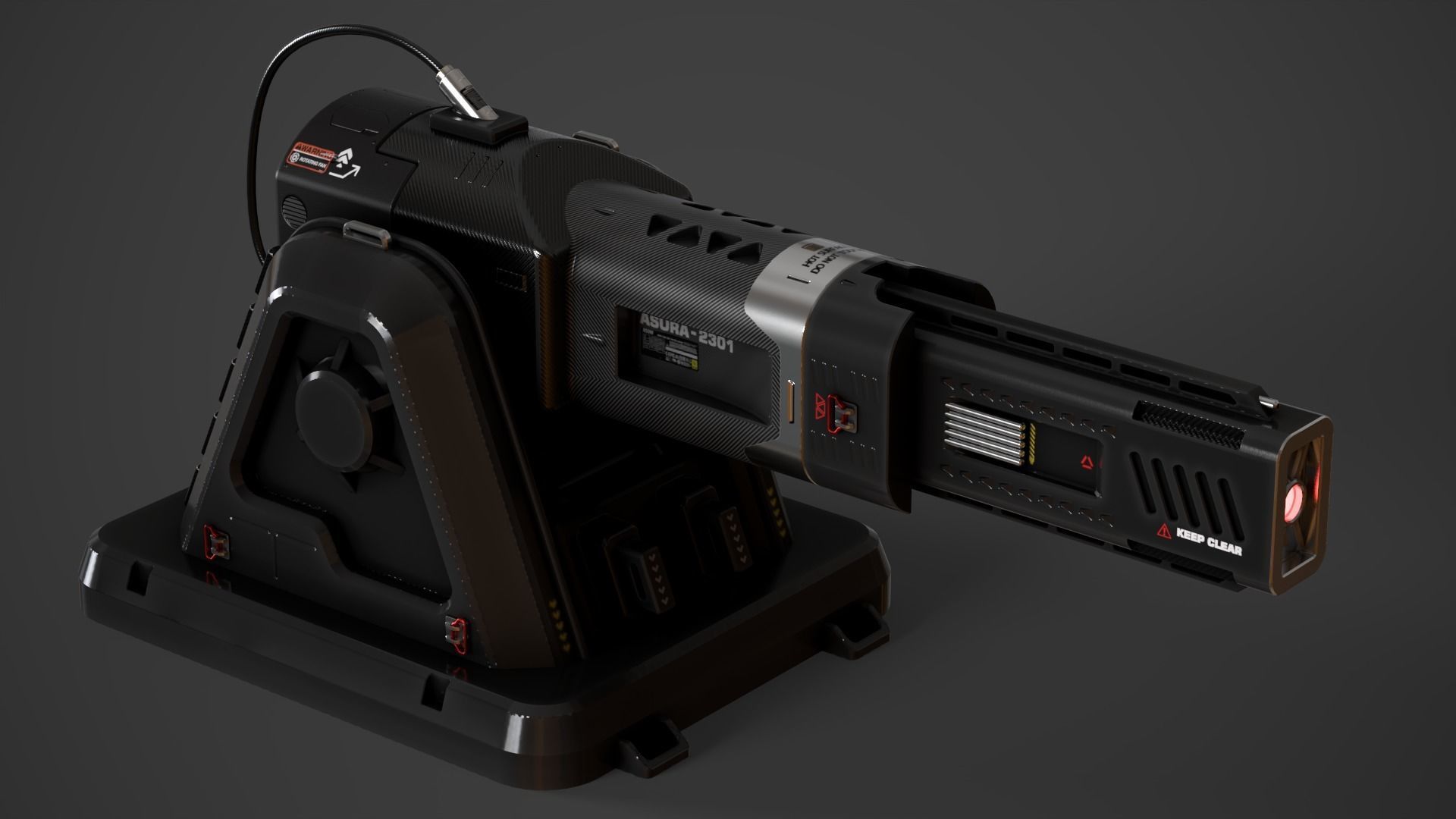 Laser Turret - ASURA Low-poly 3D model_9