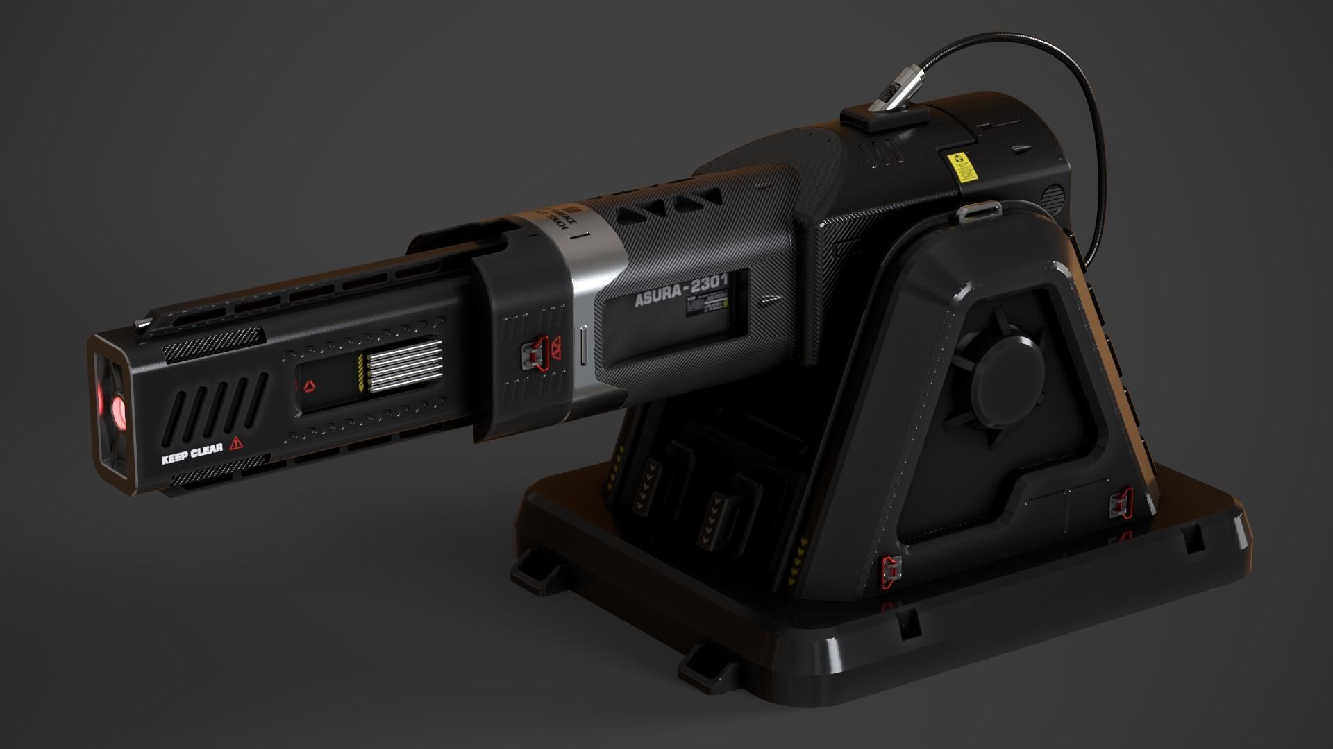 Laser Turret - ASURA Low-poly 3D model_2