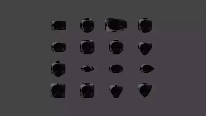 GEMS-003 Andradite Black Low-poly 3D model