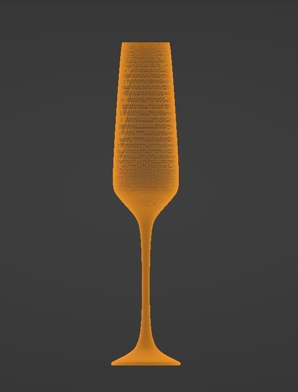 glass champagne 3D model_4