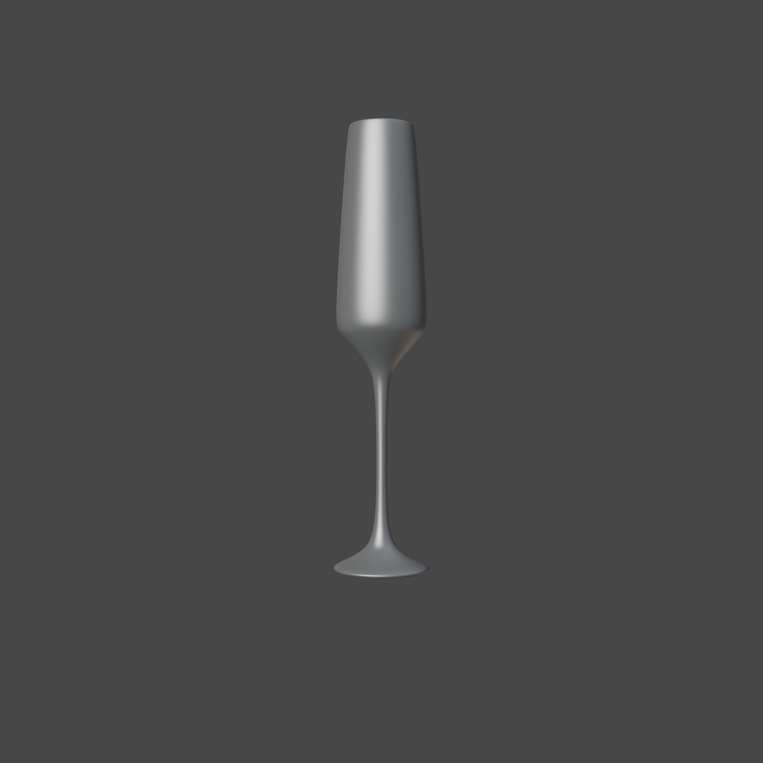 glass champagne 3D model_2