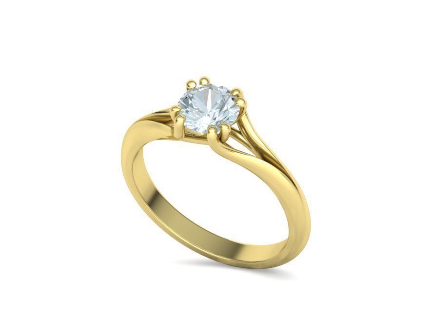Trellis Engagement Ring Solitaire Ring with 1ct stone setting 3D print model_13