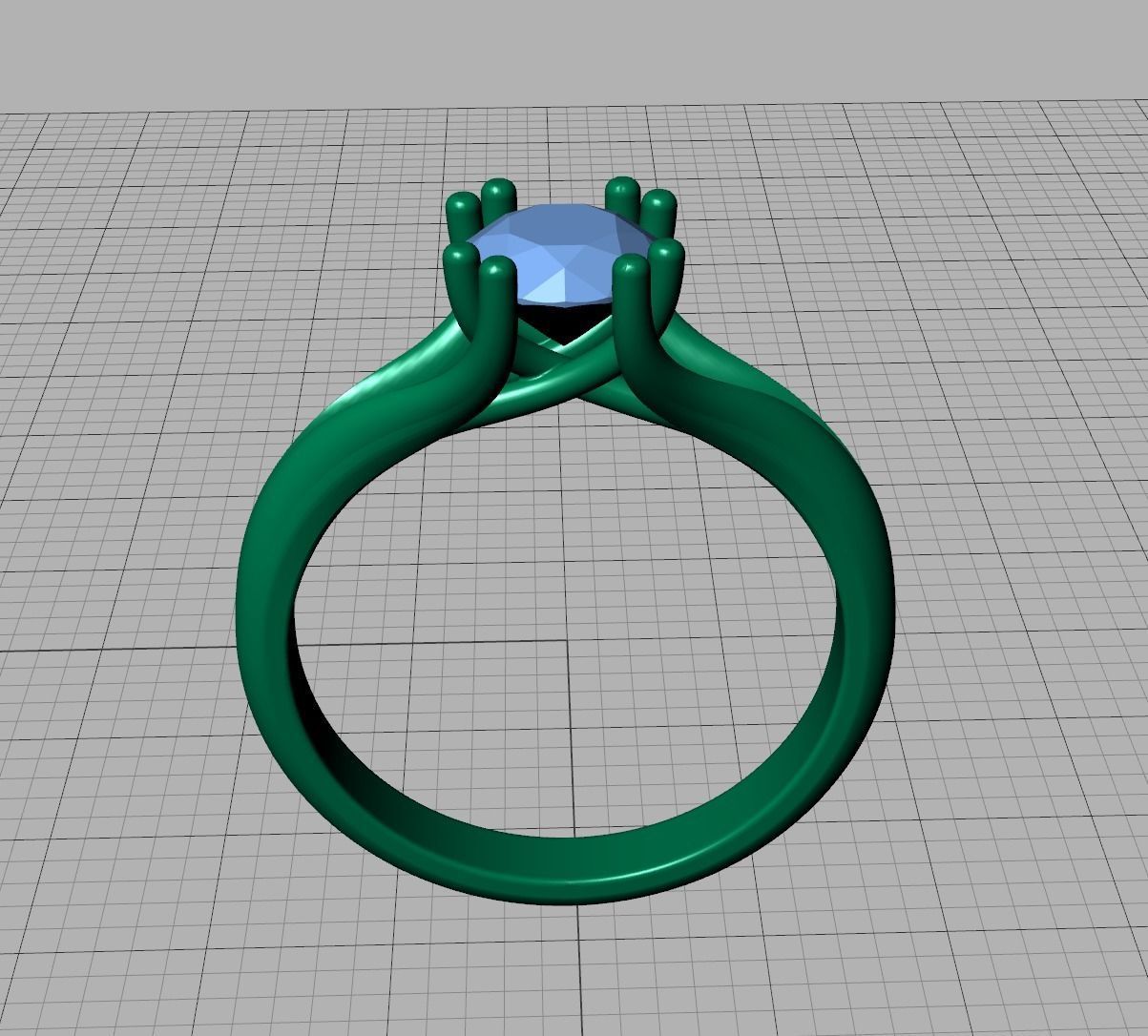 Trellis Engagement Ring Solitaire Ring with 1ct stone setting 3D print model_24