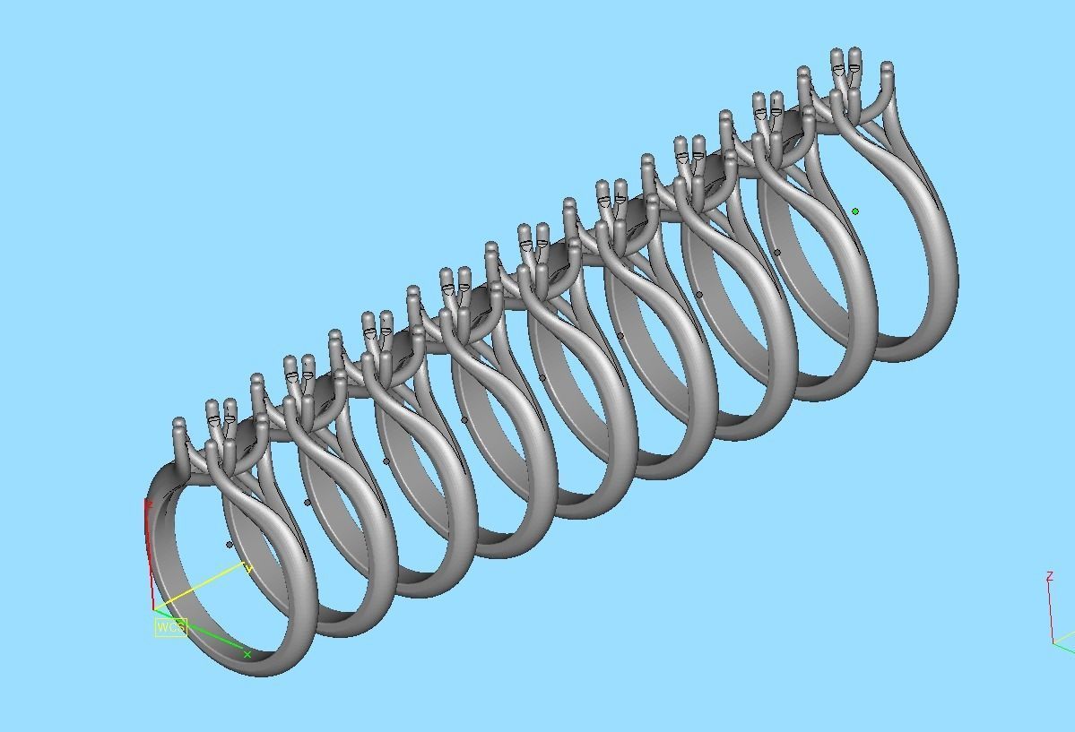Trellis Engagement Ring Solitaire Ring with 1ct stone setting 3D print model_18